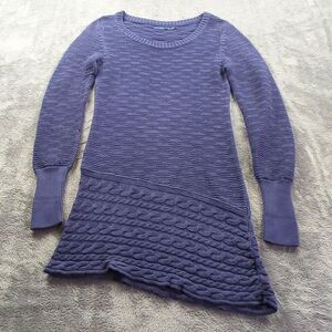 Prana Felicia 100% Organic Cotton Sweater Dress‎ Tunic Blue Size XS Fisherman